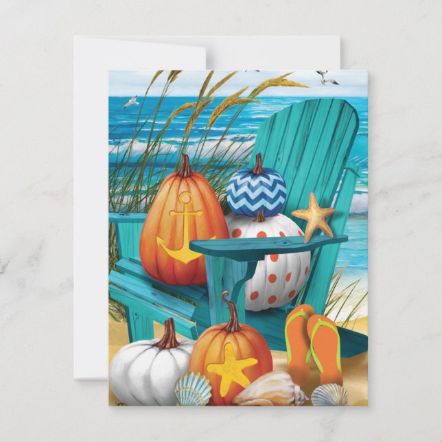 Carte Pumpkins on the Beach Flat Card (Devant)