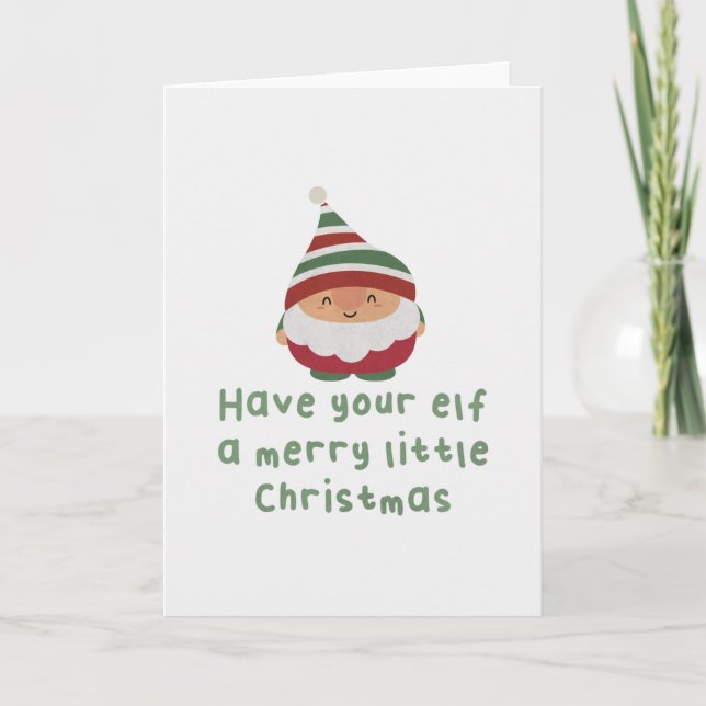 Carte Pun de Noël : faites à votre elfe un joyeux petit  (Devant)