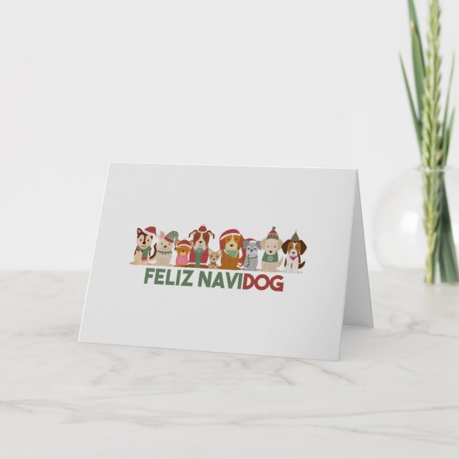 Carte Pun de Noël : Feliz Navidog (Devant)