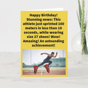 Carte Pun drôle Pas de petits pieds Joyeux anniversaire