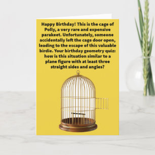 Carte Pun drôle Polly est parti Joyeux anniversaire