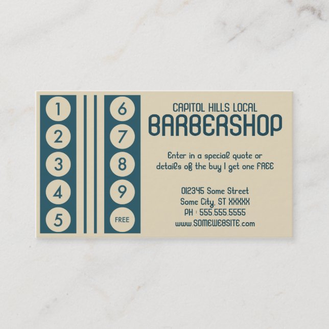 carte punch barbershop rétro (Devant)