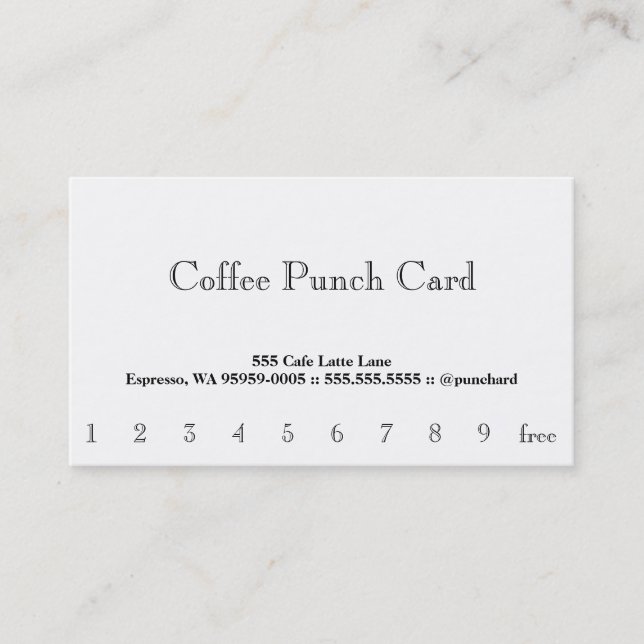 Carte Punch Café (Devant)