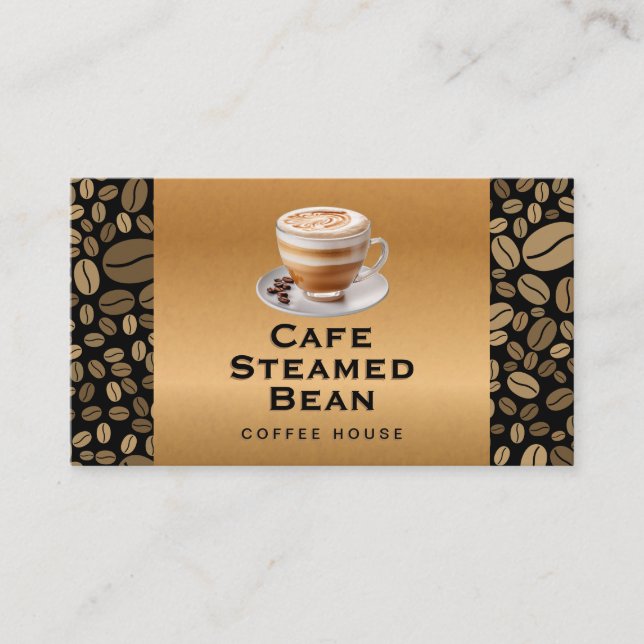 Carte Punch de la coupe de café brassée | Fèves de (Devant)