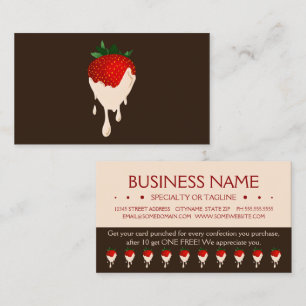 carte punch fidélité aux fraises chocolat blanc