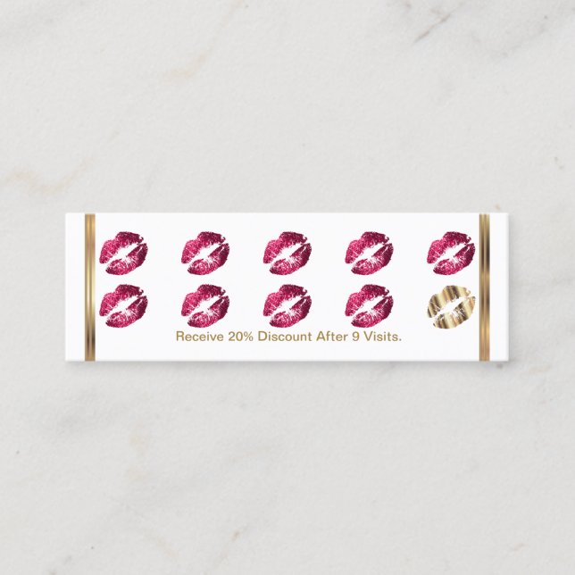 Carte Punch Loyalty - Parties scintillant Rose Cha (Devant)