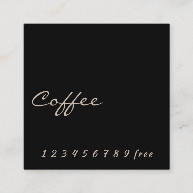 Carte punch simple noire fidélité café (Devant)