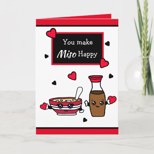 Carte Punité de Miso et de Sauce Soja drôle pour la Sain (Devant)