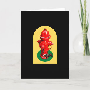 Carte Puppy Dog Peeing On Fire Hydrant