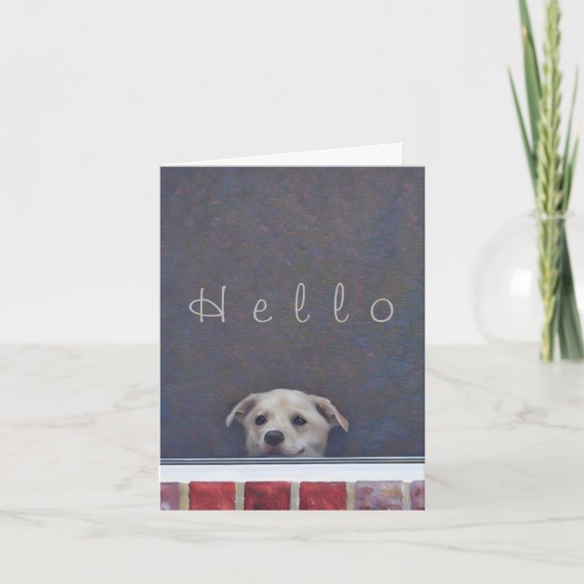 Carte Puppy Popping pour dire bonjour! (Devant)