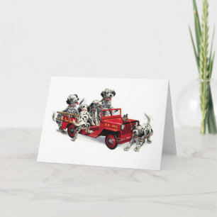 Carte Pups dalmate avec camion-feu