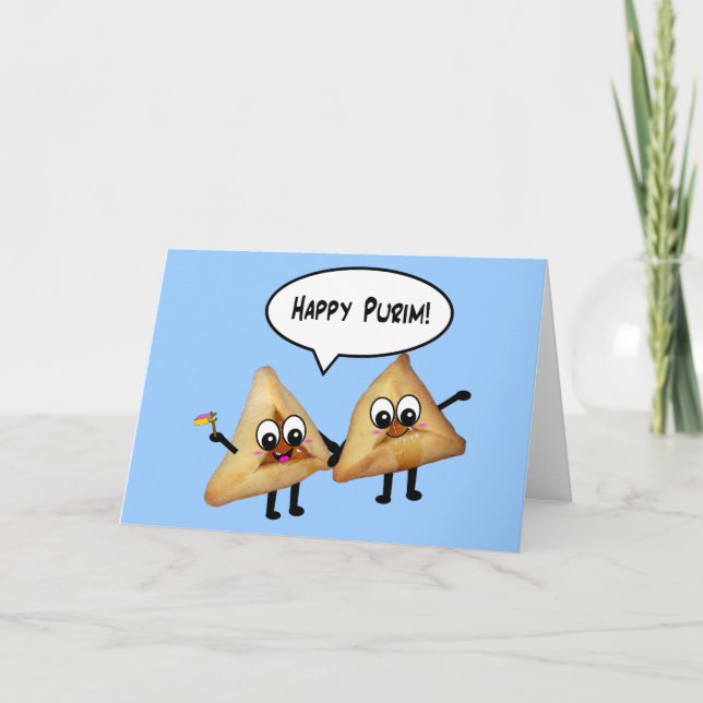 Carte Purim heureux hamantaschen (Devant)