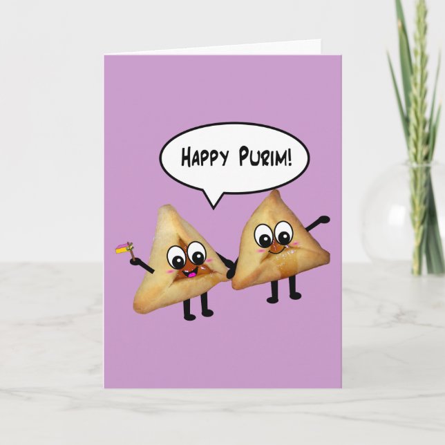 Carte Purim heureux hamantaschen (Devant)
