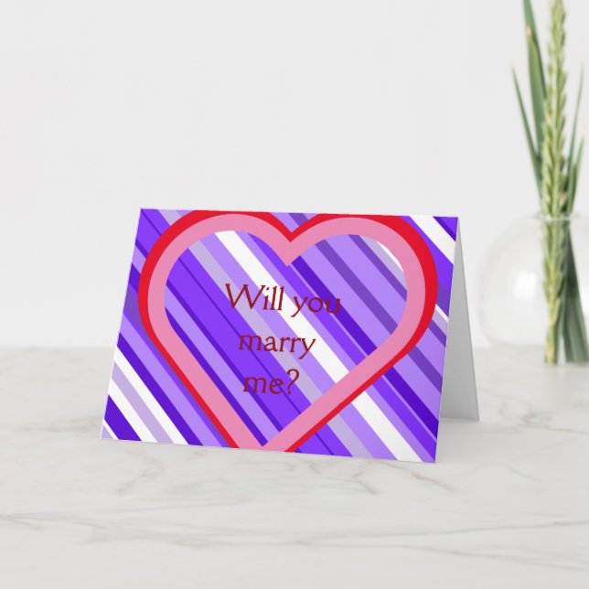 Carte Purple and White Stripes + "Me marie-tu ?" (Devant)