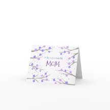 Purple Blue Blossoms Texte Personnalisé Fête des m