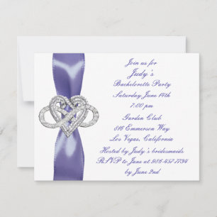 Carte Purple Blue Infinity Heart Bachelorette Party