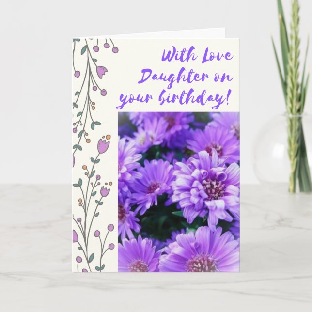 Carte Purple Daisers Fille Anniversaire (Devant)