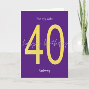 Carte Purple et Gold 40e anniversaire