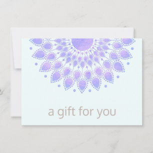 Carte Purple Lotus Mandala Salon Spa Certificat cadeau