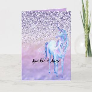 Carte Purple Ombre Eyelashes Parties scintillant Unicorn