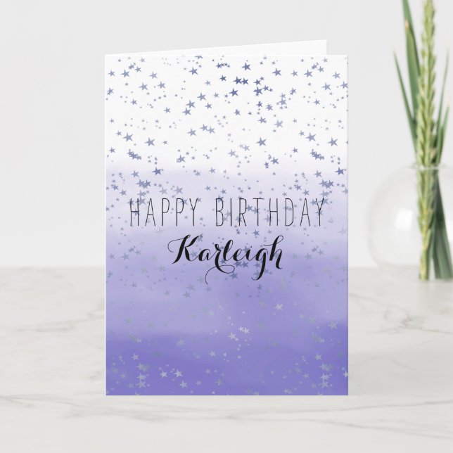 Carte Purple Ombre Stars personnalisé (Devant)