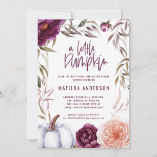 Carte Purple + pêche florale, citrouille baby shower de 