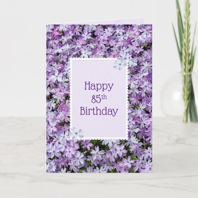 Carte Purple Phlox Pour 85ème Anniversaire (Devant)