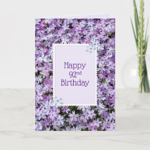 Carte Purple Phlox Pour 92e Anniversaire