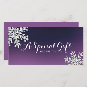 Carte Purple Snowflake Beauté Salon Certificat cadeau