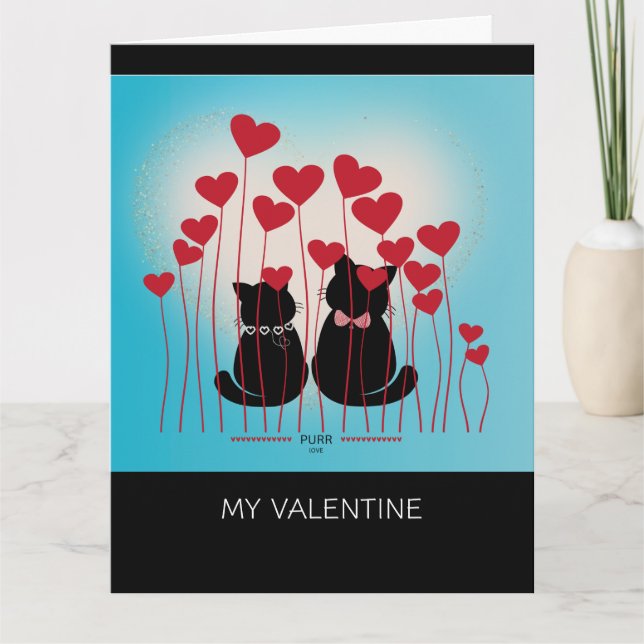 Carte Purr Love - Sac cadeau - Champ de ballon (Devant)