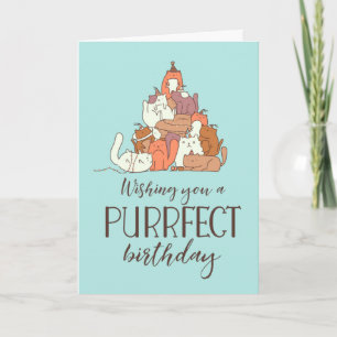 Carte Purrfect Birthday Funny Amoureux des chats Birthda