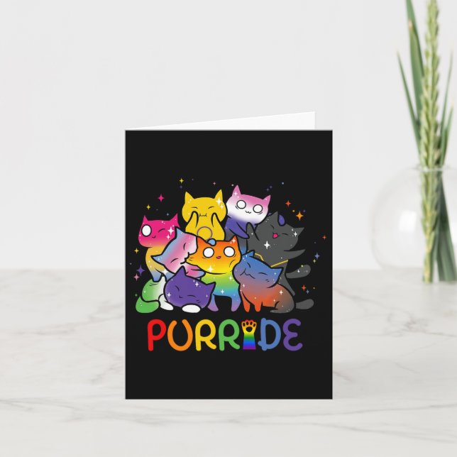 Carte Purride Cat Pride Ally Lgbt Arc-en-ciel Amoureux d (Devant)