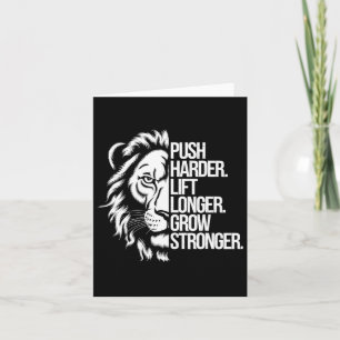 Carte Push Harder. Soulevez Plus Longtemps. Augmentez Pl
