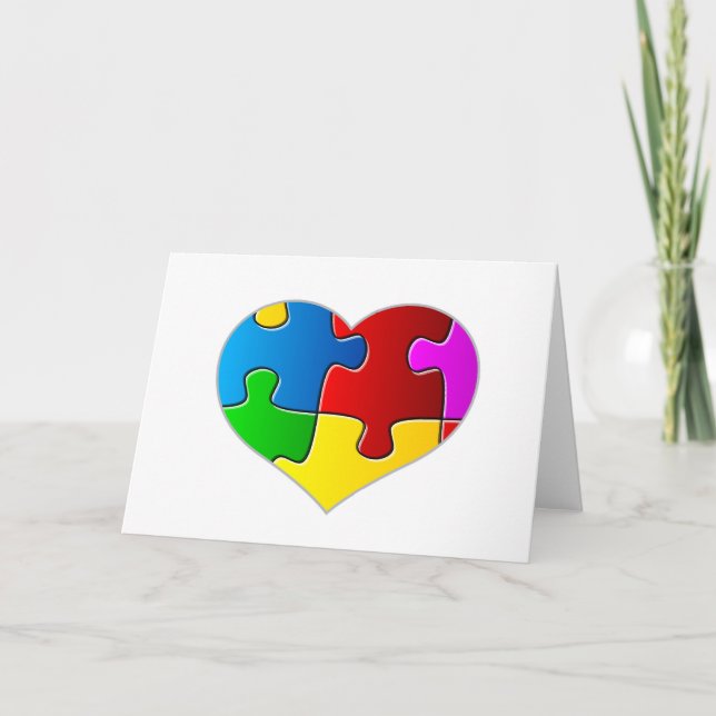 Carte Puzzle Coeur (Devant)