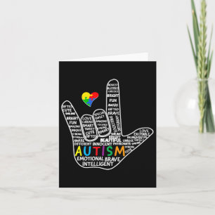 Carte Puzzle Coeur Asl Love Signer Langue Main Autisme A