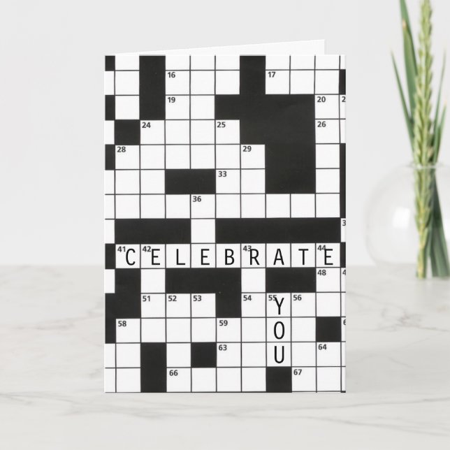 Carte Puzzle des mots croisés d'anniversaire (Devant)