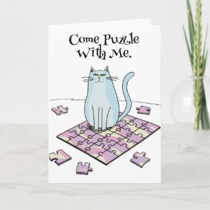 Carte Puzzle valentine Jigsaw Cat puzzles