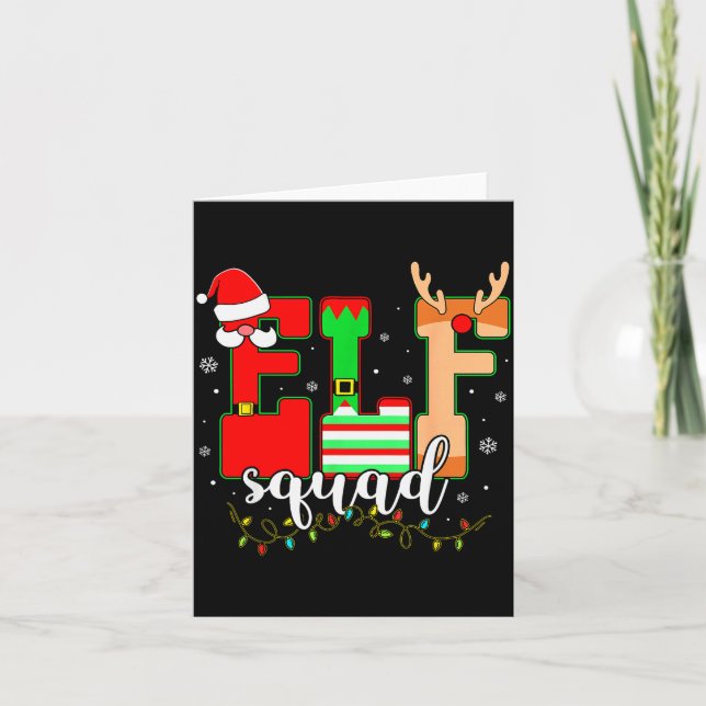 Carte Pyjama Elf Squad pour femmes adultes filles garçon (Devant)