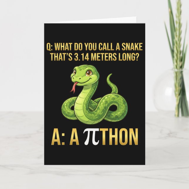 Carte Python Pithon Pi jour symbole drôle prof de maths  (Devant)