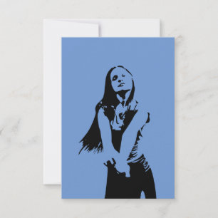 Carte Qr Code Mode Black Dancing Girl Silhouette