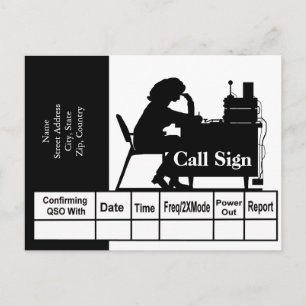 Carte QSL Silhouette pour opérateur radio de jambo