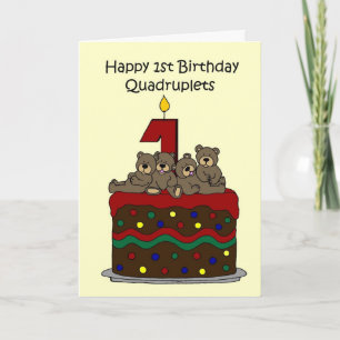 Carte Quadruplets premier anniversaire