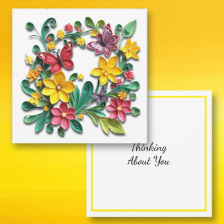 Carte Qualité papier floral Faux | Pensez à vous