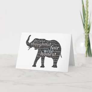 Carte Qualités d'un nuage de mots d'éléphant