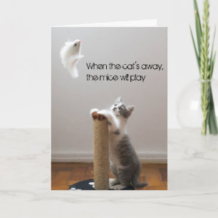 Carte Quand le chat sera parti, la souris jouera