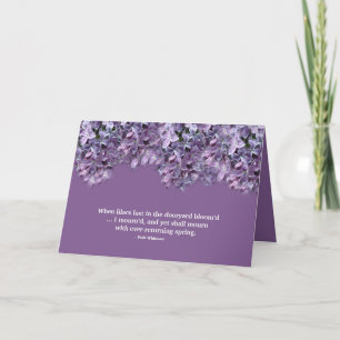 Carte "Quand Lilacs Dernier à la porte de la fleur...I M