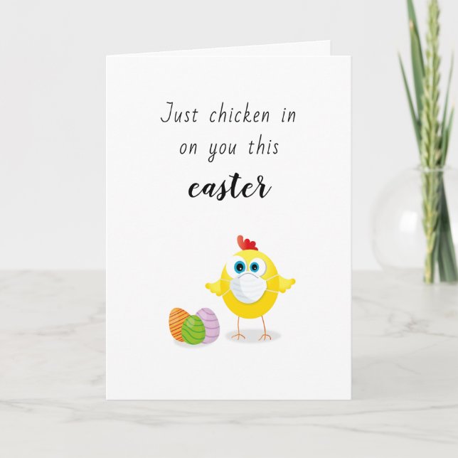 Carte quarantaine drôle oeufs de Pâques poule/poule de p (Devant)