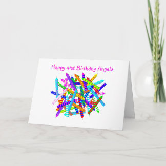 Carte quarante-et-unième Cadeaux d'anniversaire