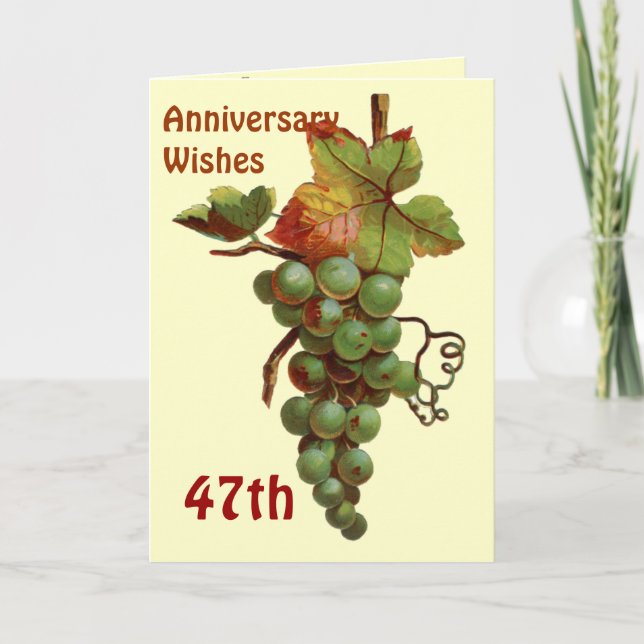Carte quarante-septième Souhaits d'anniversaire, (Devant)