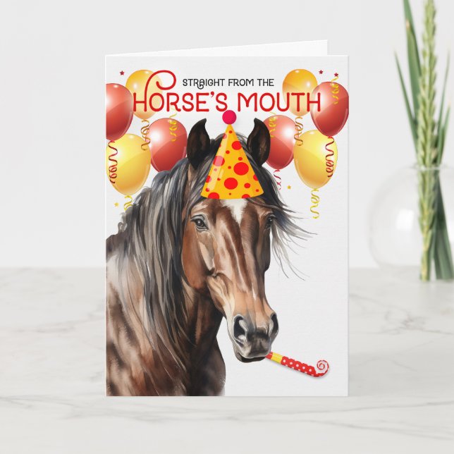 Carte Quartier du foie Cheval drôle Anniversaire (Devant)